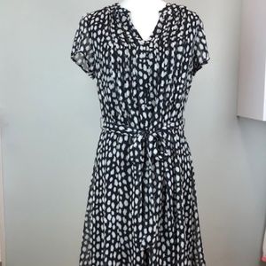 MSK  Black and White Polka Dot Dress Sz 10